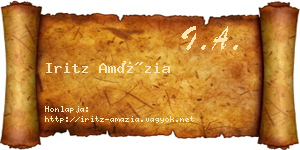 Iritz Amázia névjegykártya
